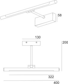LED fürdőszobai tükörvilágítás MIRROR LED/6W/230V 4000K IP44 40 cm fekete