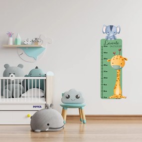PIPPER. Textil falmatrica "Gyermek magasságmérő névvel  - Szafari"