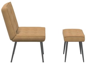 barna bársony pihenőfotel lábtartóval