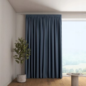 Függöny ráncoló szalaggal 1 db 130x260cm kék