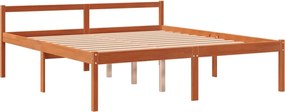 Viaszbarna tömör fenyőfa időseknek való ágy 150 x 200 cm