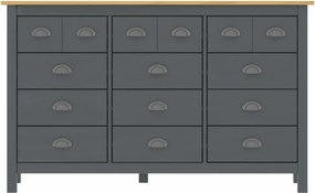 Hill range szürke tömör fenyőfa komód 130 x 37 x 80 cm