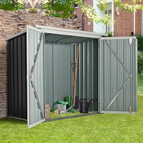 Outsunny Kültéri Kertiszerszám Tároló Sátor 1,26 m² 147x86x134 cm Fém Kertiszerszám Sátor 2 Ajtóval és Zárral a Teraszon | Aosom