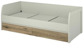 Egyszemélyes ágy 90 cm (heverő) Kodro (kasmír + evoke tölgy) (ágyráccsal)  (tárolóhellyel). Akció -17%. 1116939