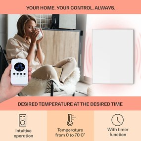 Klarstein Wonderwall Air 120, infravörös hősugárzó, 100 x 120 cm, 1200 W, falra szerelhető, távirányító, fehér