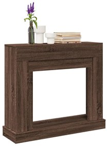 barna tölgy színű szerelt fa kandallóburkolat 100x30x87,5 cm