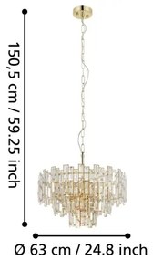 Eglo 39613 - Csillár láncon CALMEILLES 10xE14/25W/230V á. 63 cm