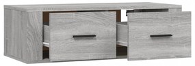 szürke sonoma színű szerelt fa függő TV-szekrény 80x36x25 cm