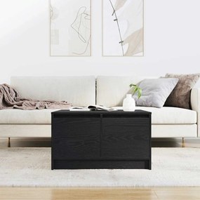 Fekete tölgyfa dohányzóasztal fiókokkal 70,5x70x40 cm