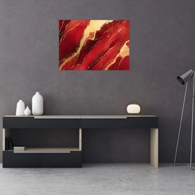 Üveg kép - Vörös-arany márvány (70x50 cm)