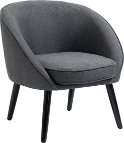 HOMCOM Ülőgarnitúra Koktél Szék Nappali Szék Irodai Szék Kárpitozott Szék Nappalira, Hálószobába, Gyerekszobába, Étkezőbe Modern Vászon Hatású Fa Szür