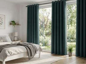 Kék-zöld OXFORD függöny 140x250 cm Felfüggesztés: Fém gyűrűk