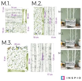 INSPIO Nyírfa madarakkal - Matrica falra