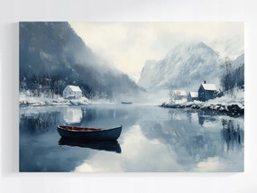 Poszter Skandinávia Norvégia Fjord Gleccser Tél 120x80