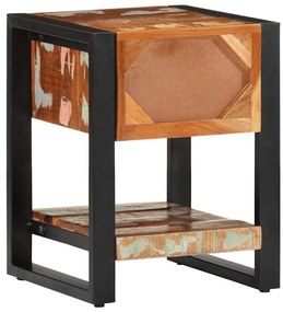 Éjjeli szekrény Többszínű 35x34x45 cm Tömör fa újrahasznosított