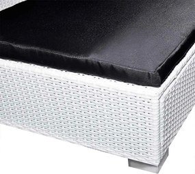8-részes fehér polyrattan kerti bútorszett párnákkal