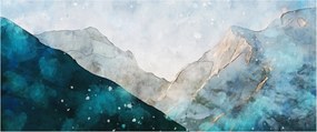 Kép - Hegyek rajza (120x50 cm)