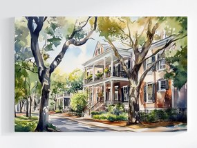 Vászonkép Canvas Város Savannah Georgia Utca Ház Rezidencia 60x40