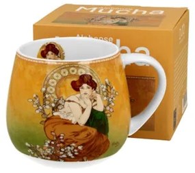 Porcelánbögre 430ml,dobozban, Mucha:Topáz
