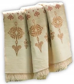 Pamut-akril takaró 150x200 mintás 0597-1 bézs folklór