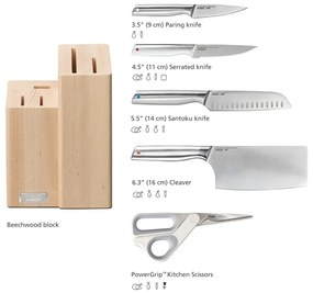 Rozsdamentes acél kés készlet tartóval 5 db-os Elevate Fusion – Joseph Joseph