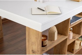 Íróasztal borovi fenyő dekorral 120x130 cm Vesper – Kalune Design