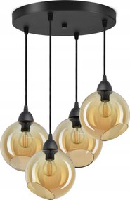 Mennyezeti Függő Lámpa 4 Üveg Gömbök Méz Led