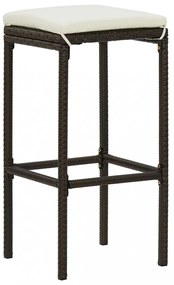3 darabos barna polyrattan bárszett