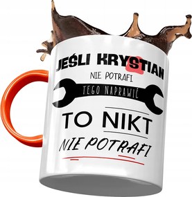 Narancssárga bögre Krisztián kollégának Ajándék fényképes nyomtatással