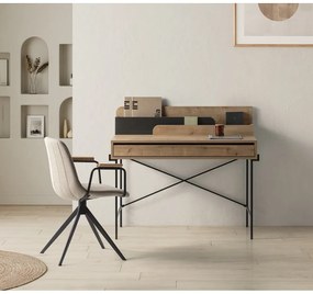 Tölgyfa szekreter típusú íróasztal 60x113 cm Lila – Marckeric