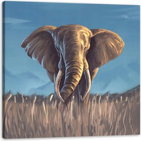 Vászonkép Olaj Stílus Szürke Nagy Elefánt 40X40 cm Ideális ajándék