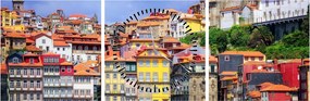 Kép - Ribeira, Portugália (órával) (90x30 cm)