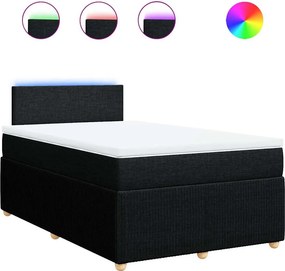 vidaXL fekete szövet rugós ágy matraccal 120 x 200 cm
