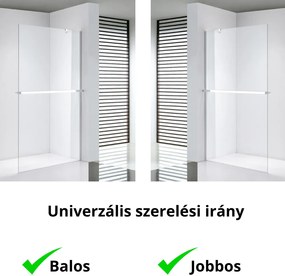 Stuxi Milano Easy Plus Walk-in zuhanyfal, 70x200 cm, 8 mm vastag vízlepergető üveggel, helytakarékos stabilizátorral, polccal, törölközőtartóval