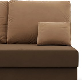 Deli sarokkanapé, 2 ágyneműtartóval, szövet anyag, univerzális oldal, bonell töltet, barna