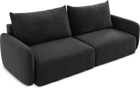 Fekete kinyitható-tárolóhelyes kanapé 238 cm Kalena – Makamii