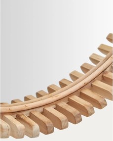 Fali tükör tömörfa kerettel ø 60 cm Polke – Kave Home