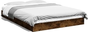 vidaXL füstös tölgy színű szerelt fa ágykeret matrac nélkül 140x200 cm