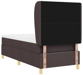 Boxspring Ágy Matrazzal - Sötétbarna, 90x200 cm, Szövet