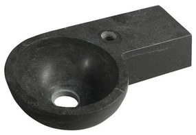 Sapho - Sarok falra szerelhető mosdó BLOK 40x23 cm jobb/antracit