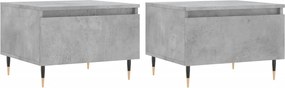 vidaXL 2 db betonszürke szerelt fa dohányzóasztal 50 x 46 x 35 cm