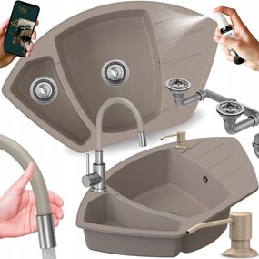 Konyhai sarok mosogató csepegtetővel Másfélrekeszes, csapteleppel