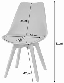 Étkező garnitúra 1 + 4, ADRIA 120x80cm fehér asztal + BALI MARK szék szürke