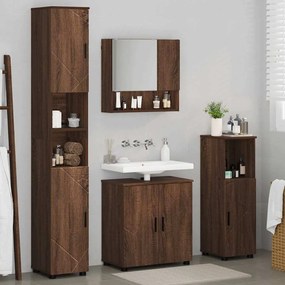 Fürdőszoba bútor szett 4 pcs barna tölgy 61 x 35 x 64 cm