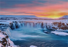 Fotótapéta Vízesés 3D Természet Hálószoba Nappali Tapéta Flizelina 150x105