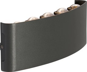 Kültéri fali lámpa sötétszürke LED-del 10-lámpás IP54 - Silly