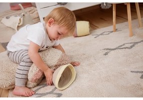 Kék-krémszínű mosható kézi szövésű pamut szőnyeg 120x160 cm Atlas Natural – Lorena Canals