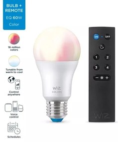 LED RGBW Dimmelhető izzó A60 E27/8,5W/230V 2200-6500K  CRI 90 Wi-Fi + távirányító - WiZ