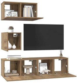 TV szekrény garnitúra 4 pcs kézműves tölgy 60 x 30 x 30 cm