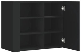 fekete szerelt fa faliszekrény 75 x 35 x 60 cm